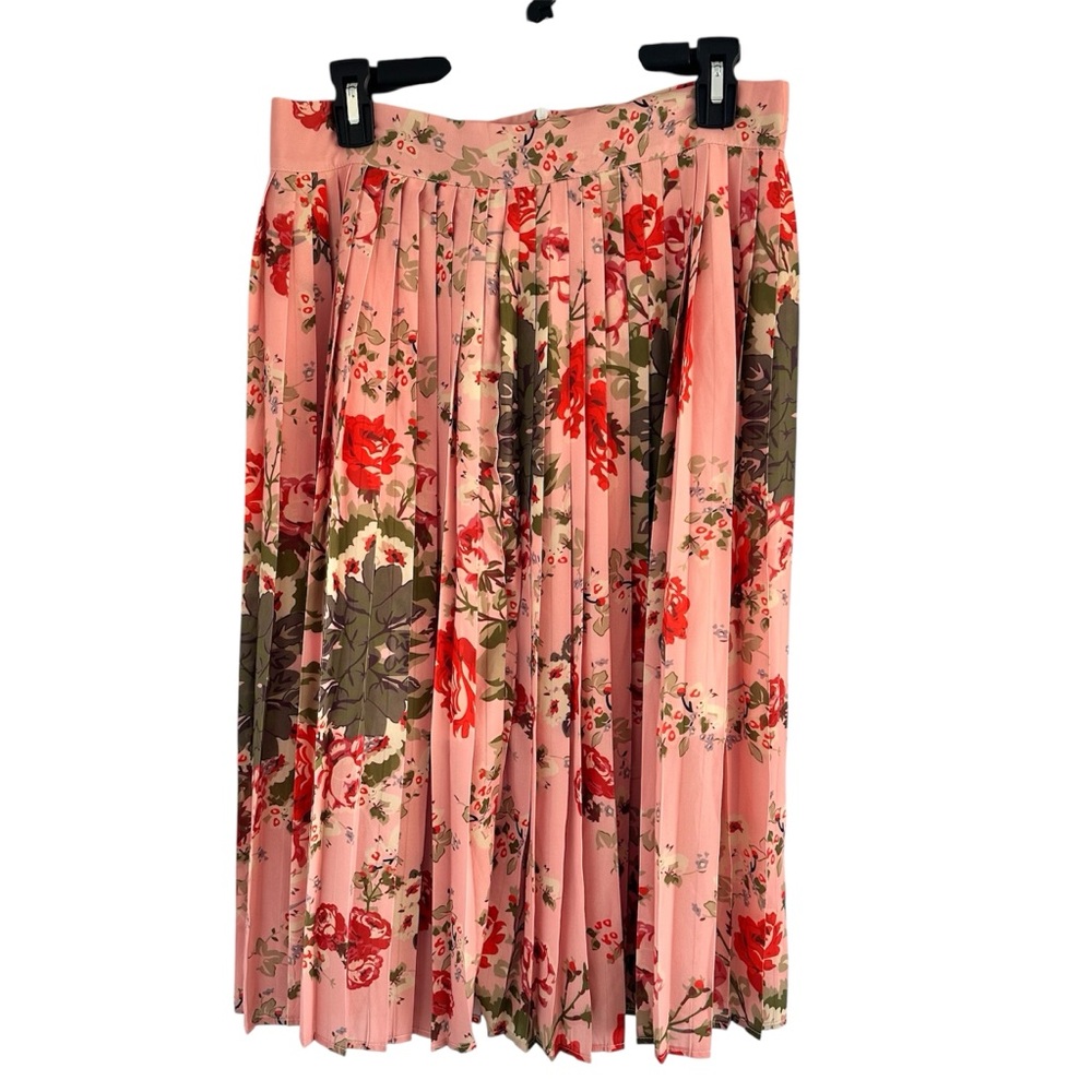 Beulah‎ Pink Floral Midi Skirt